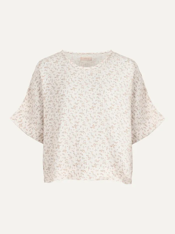 Josie Double Cotton Gauze Top - Ditsy Print made by iris