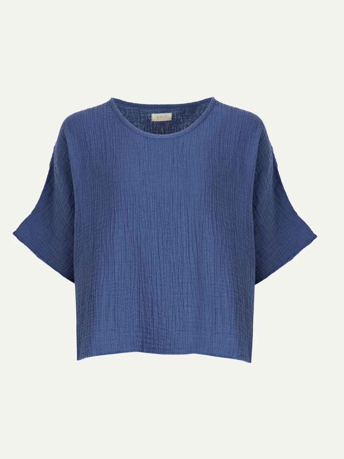 Josie Double Cotton Gauze Top - Blue sold by iris