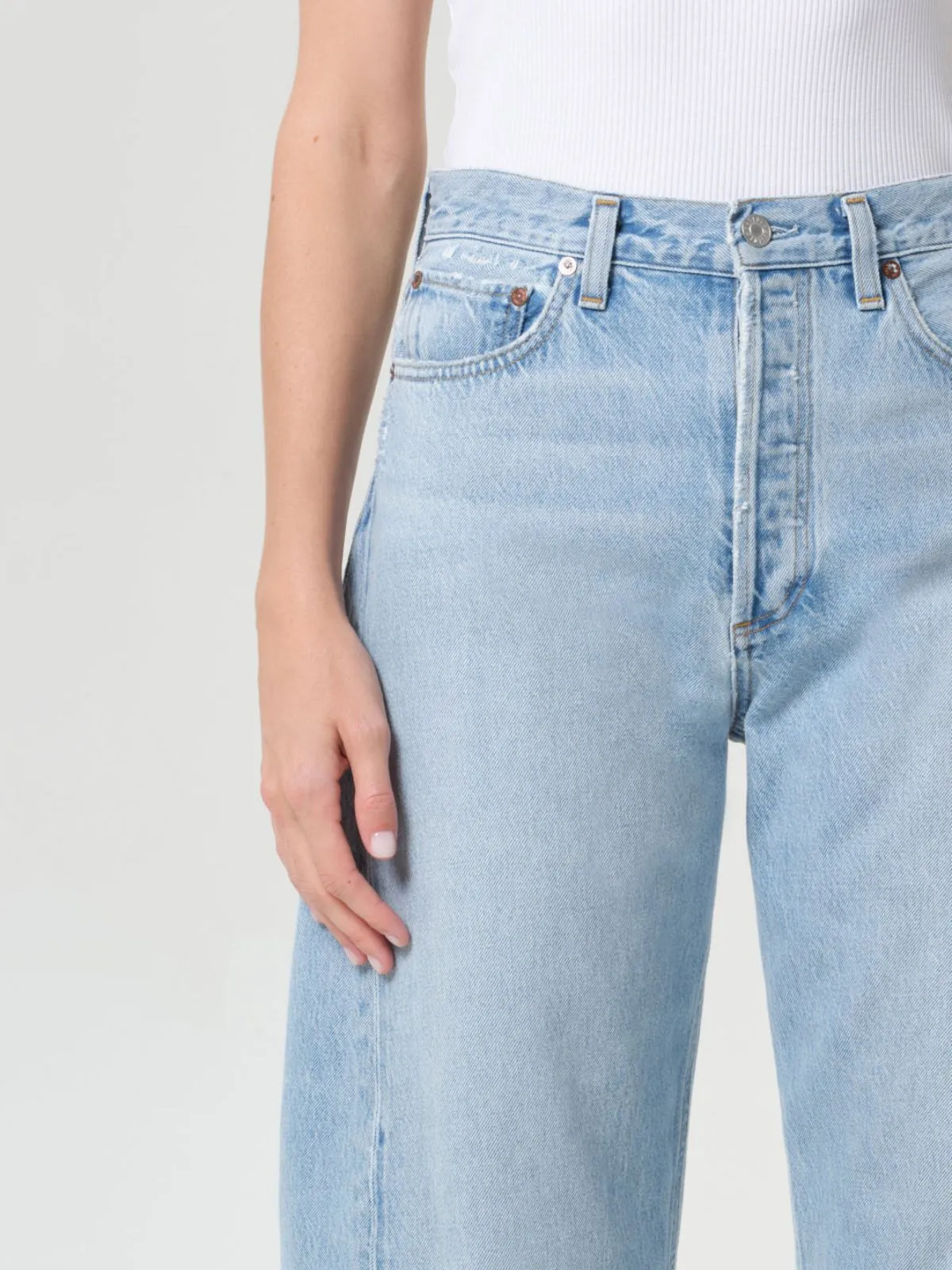 Luna Pieced Taper Jean - Worn Indigo sold by iris product image thumbnail 3