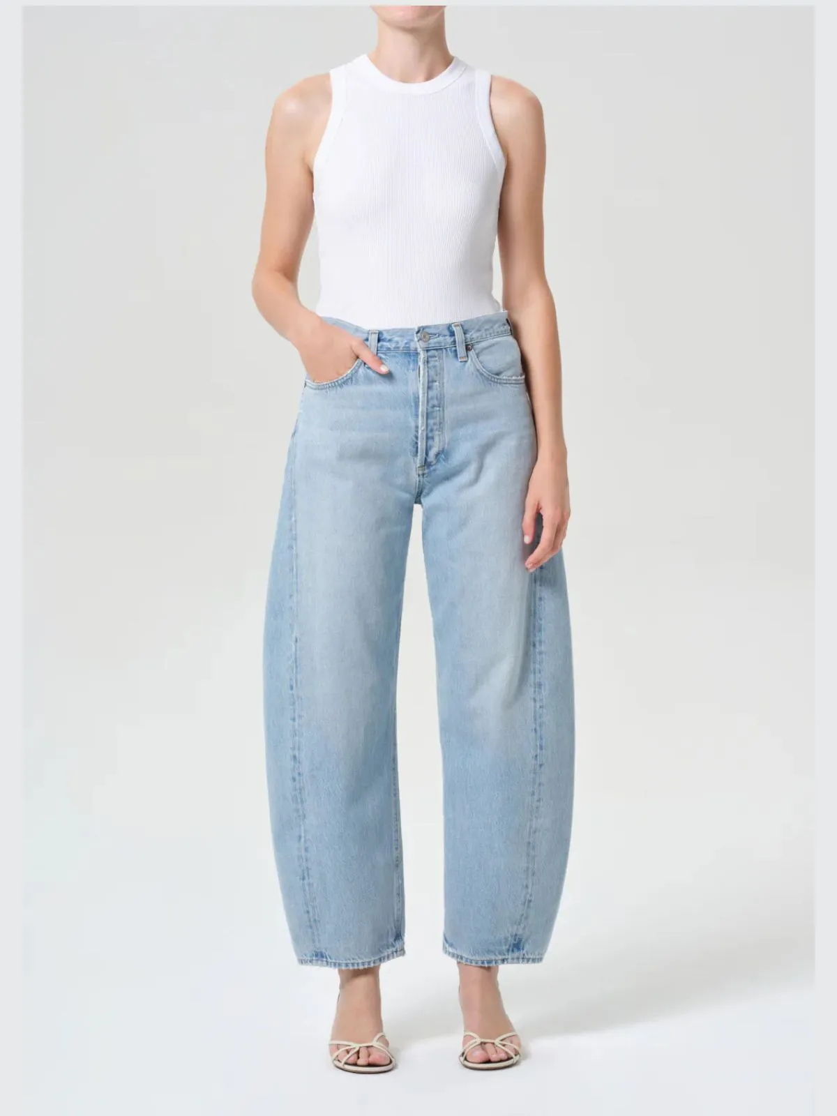 Luna Pieced Taper Jean - Worn Indigo sold by iris product image thumbnail 2