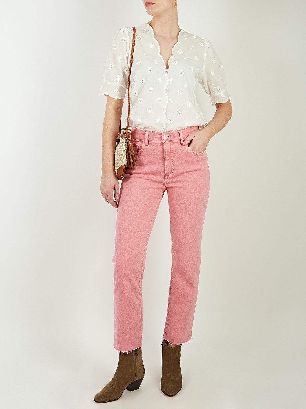 Patti Straight High-Rise Pink Ankle Jeans sold by iris product image thumbnail 5