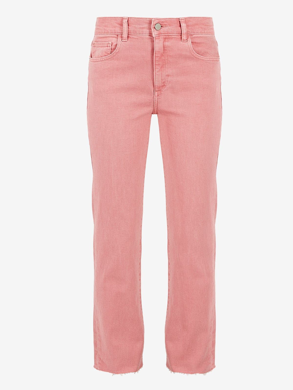 Patti Straight High-Rise Pink Ankle Jeans sold by iris