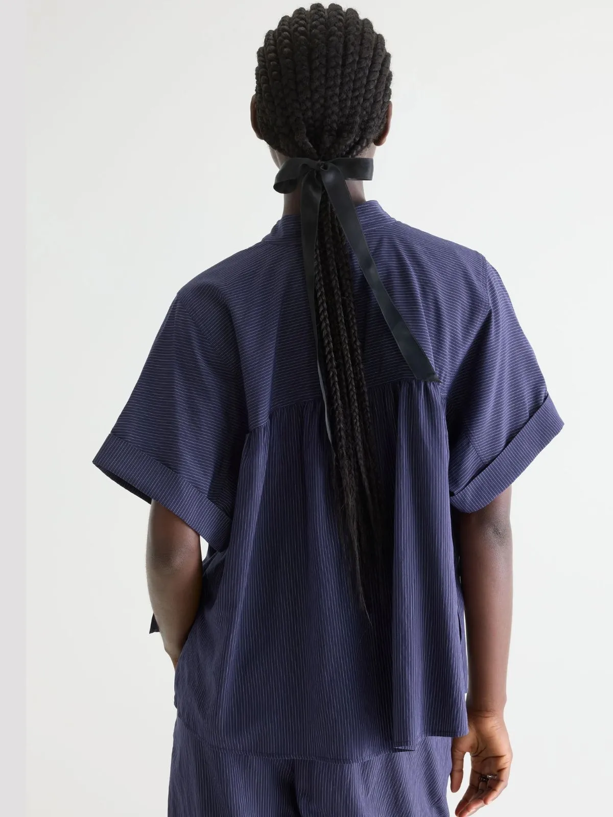 Pear Pinstripe Blouse - Navy sold by iris product image thumbnail 3