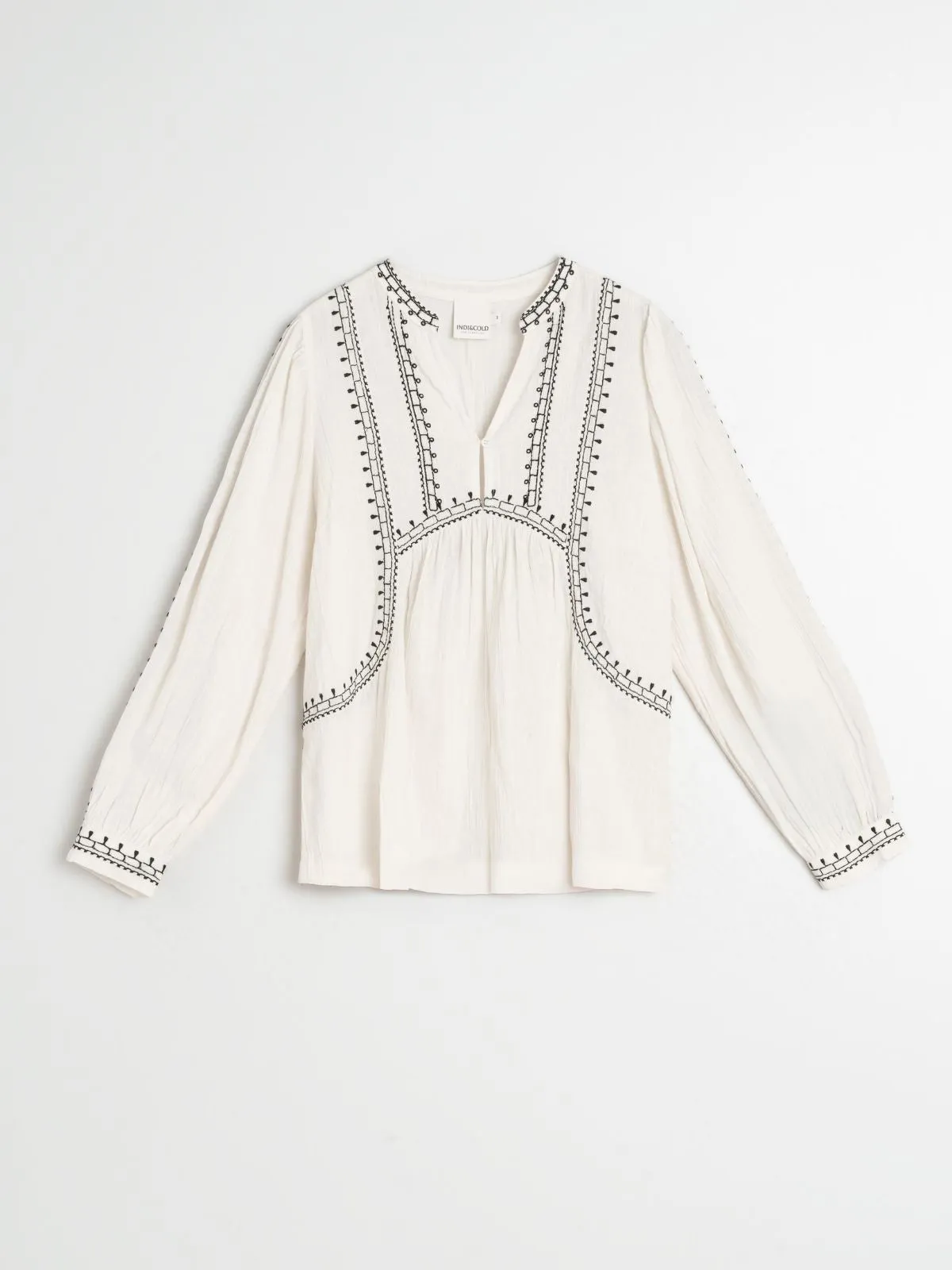 Embroidered Blouse - Black & Ecru sold by iris product image thumbnail 3