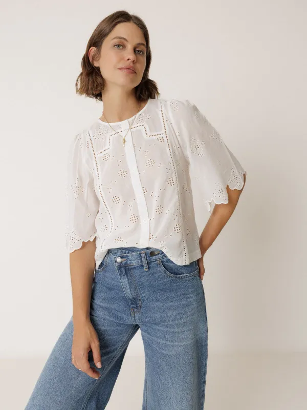 Embroidered Blouse  - White sold by iris