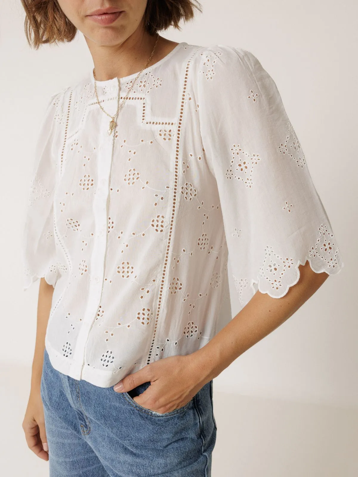 Embroidered Blouse - White sold by iris product image thumbnail 2