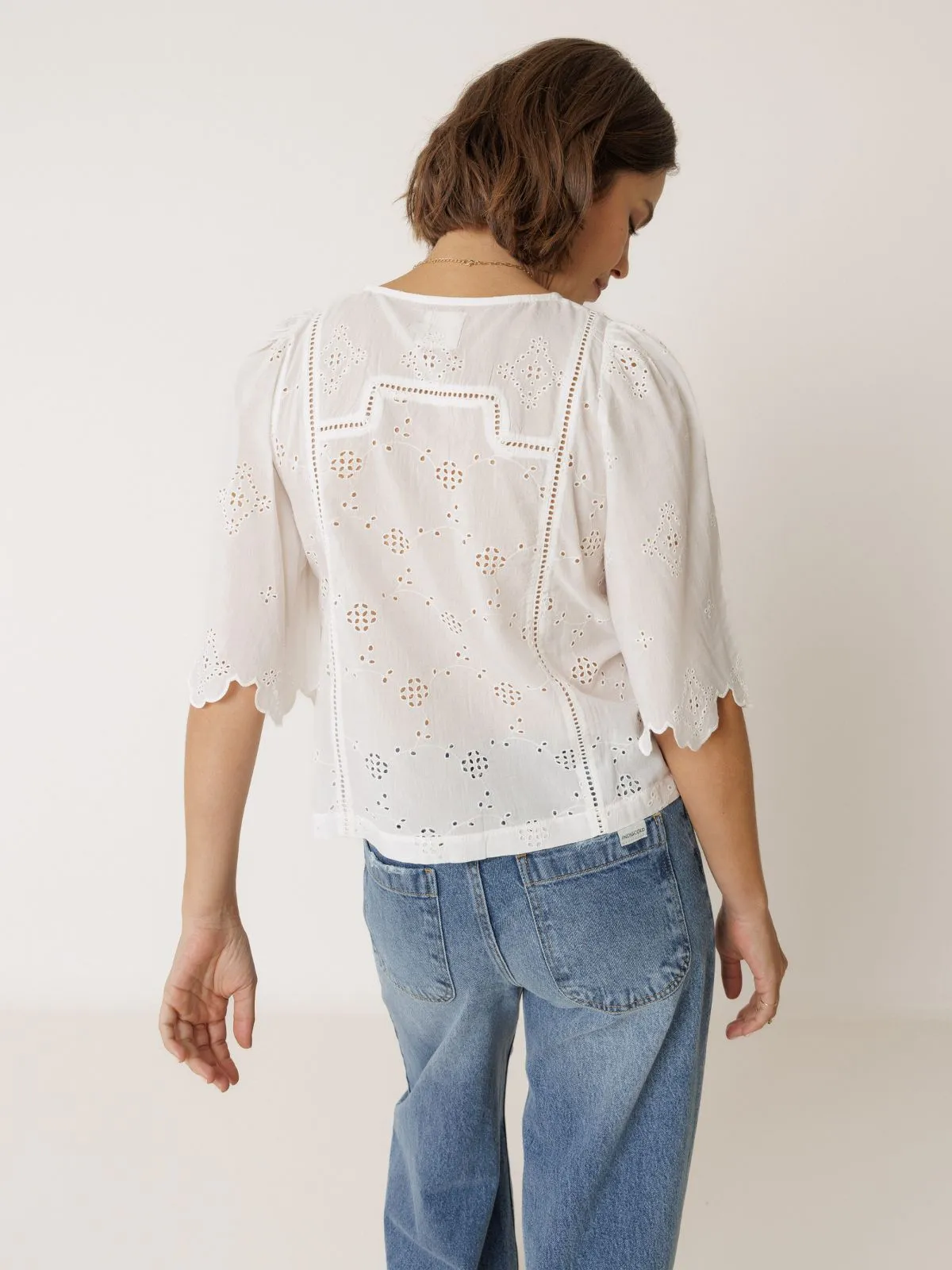 Embroidered Blouse - White sold by iris product image thumbnail 3