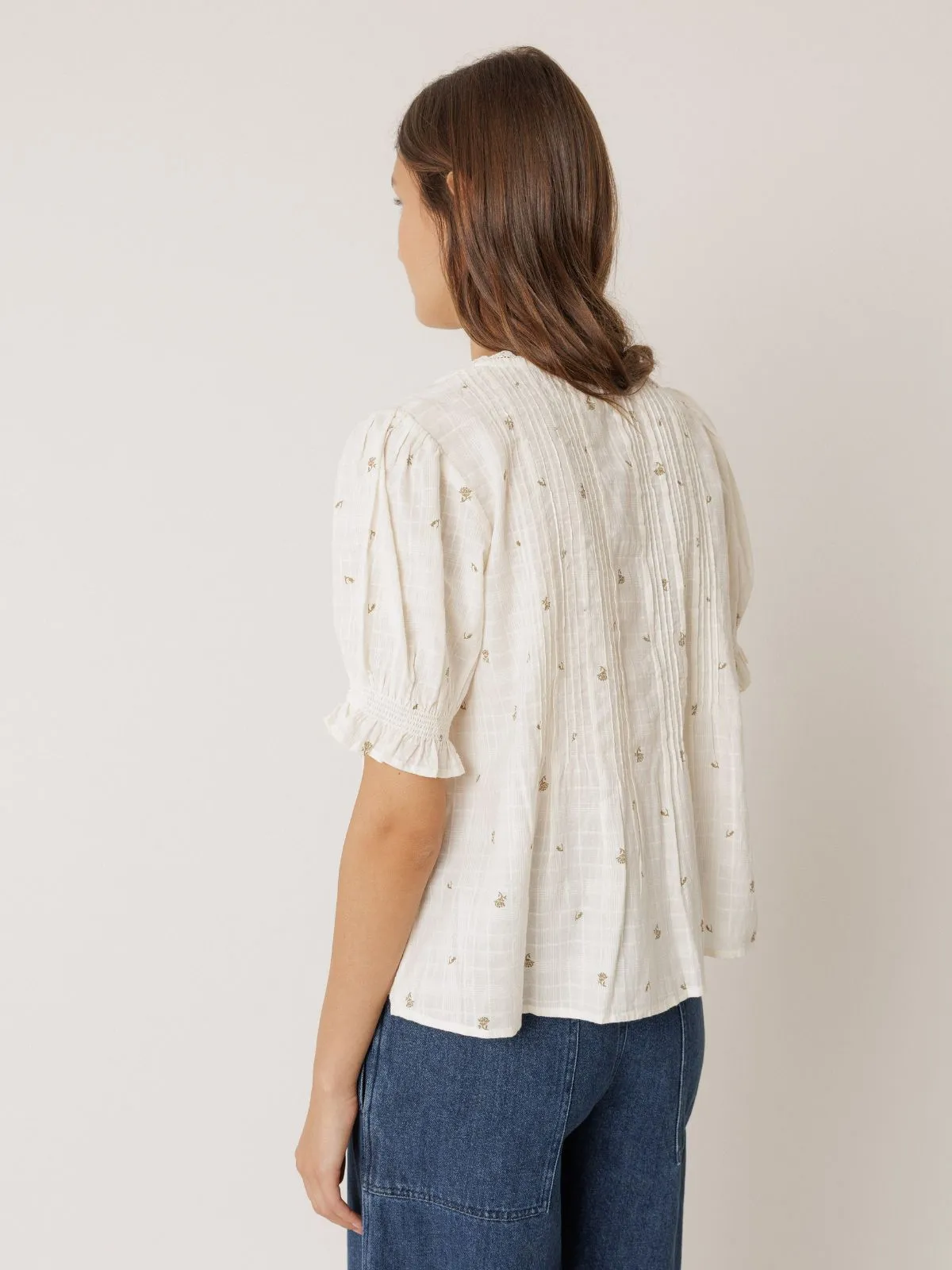 Embroidered Blouse - Cream sold by iris product image thumbnail 3