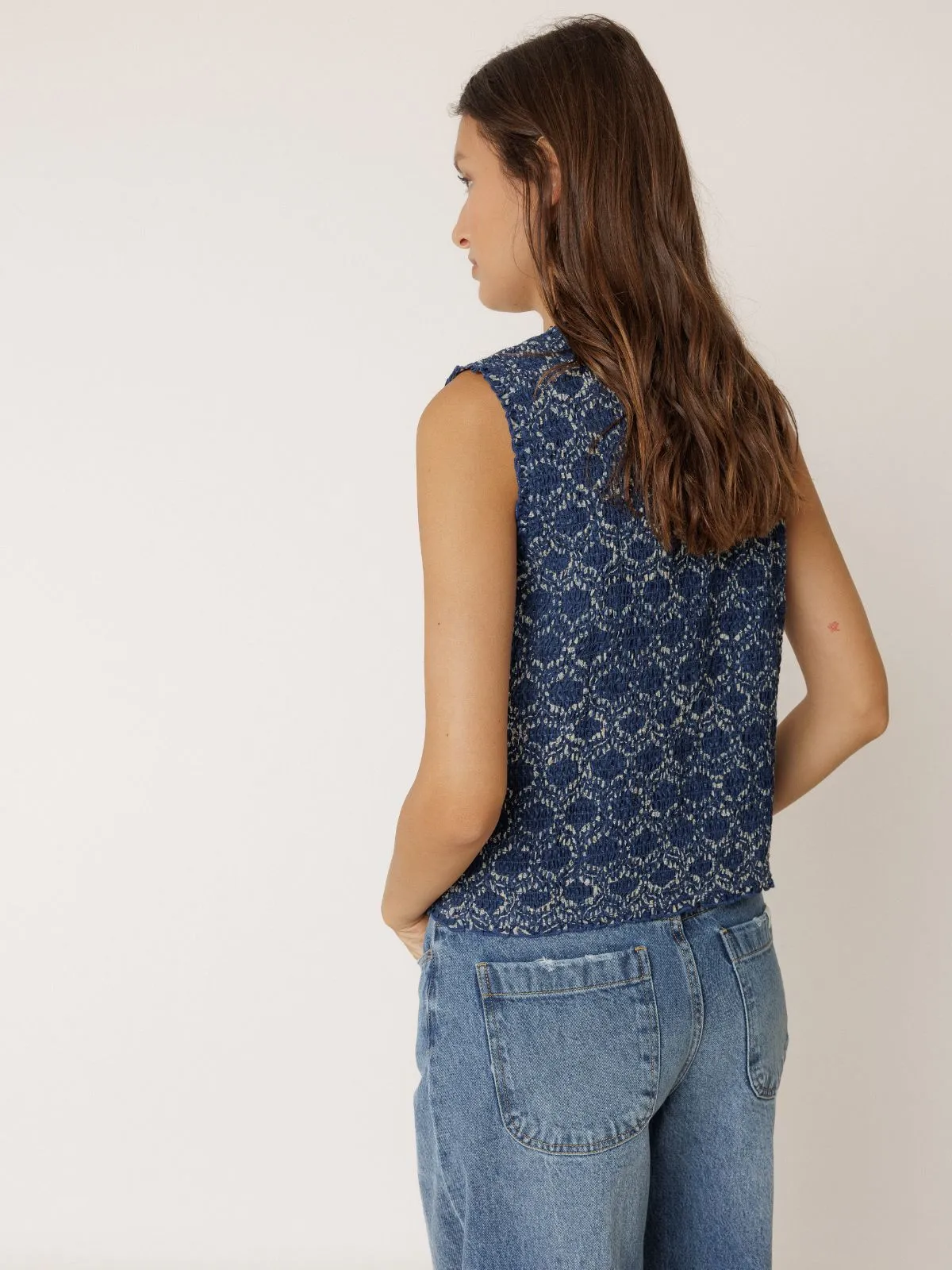 Print Vest - Indigo sold by iris product image thumbnail 3