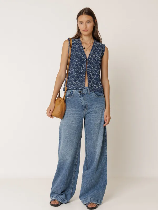 Print Vest - Indigo made by Indi & Cold
