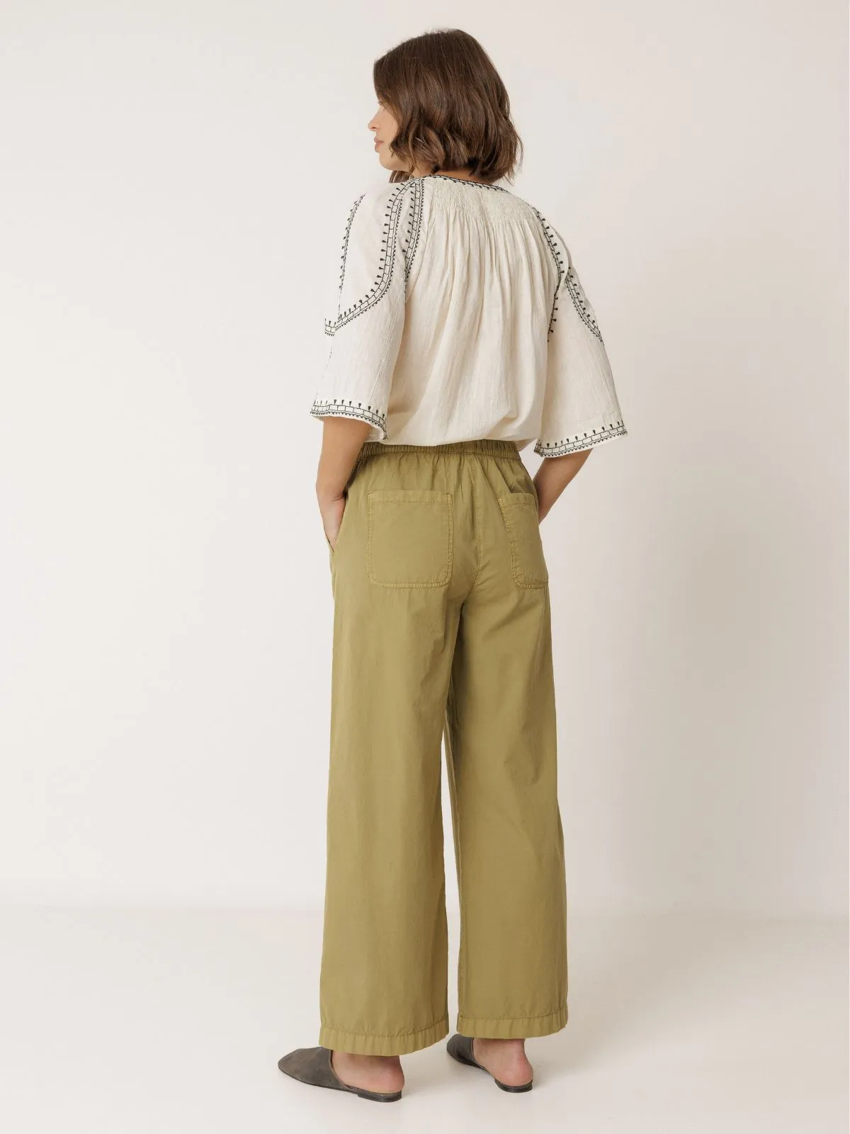 Mateo Poplin Trousrs - Green sold by iris product image thumbnail 3