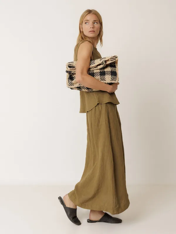 Linen Skirt - Khaki sold by iris
