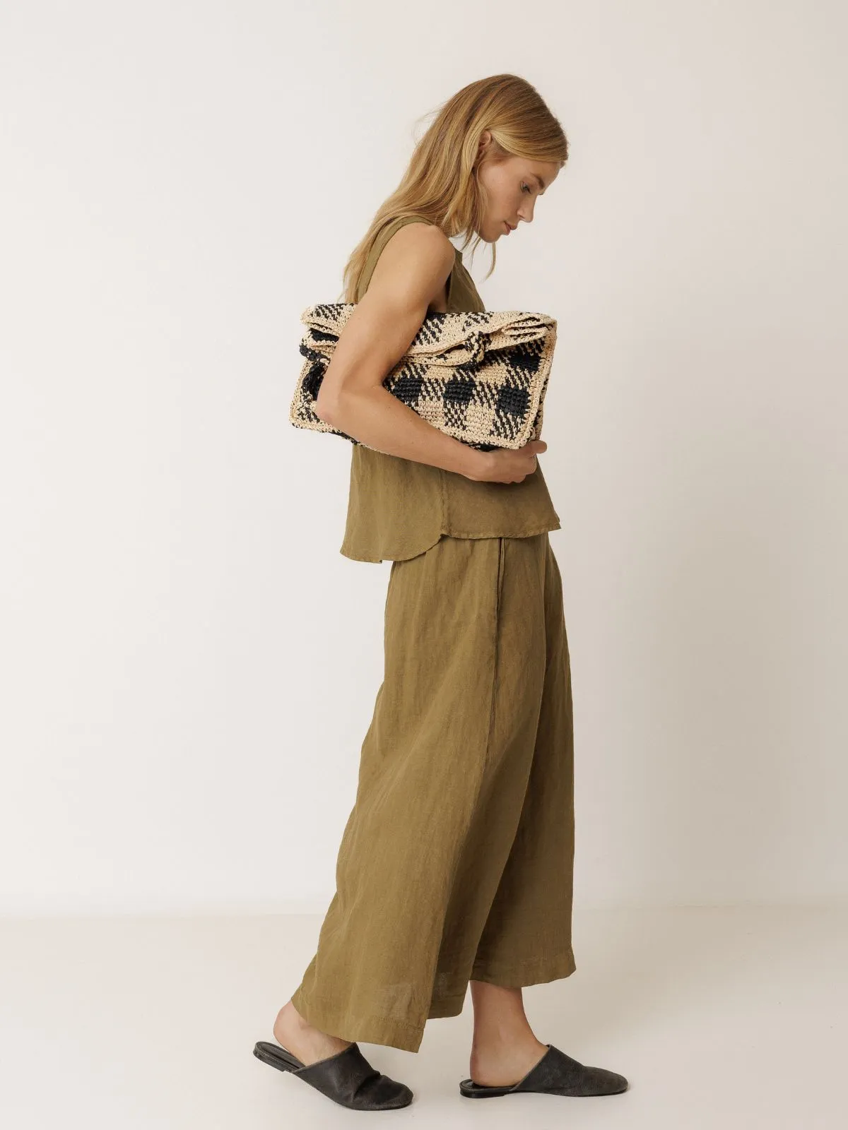 Linen Skirt - Khaki sold by iris product image thumbnail 5