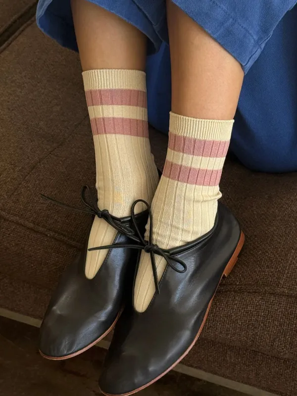 Her Varsity Socks - Rose made by Le Bon Shoppe