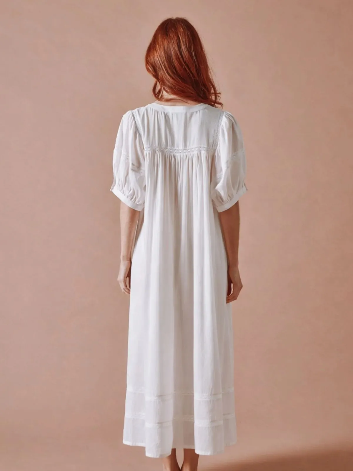 Daniela Voile Long Dress - Cream sold by iris product image thumbnail 3