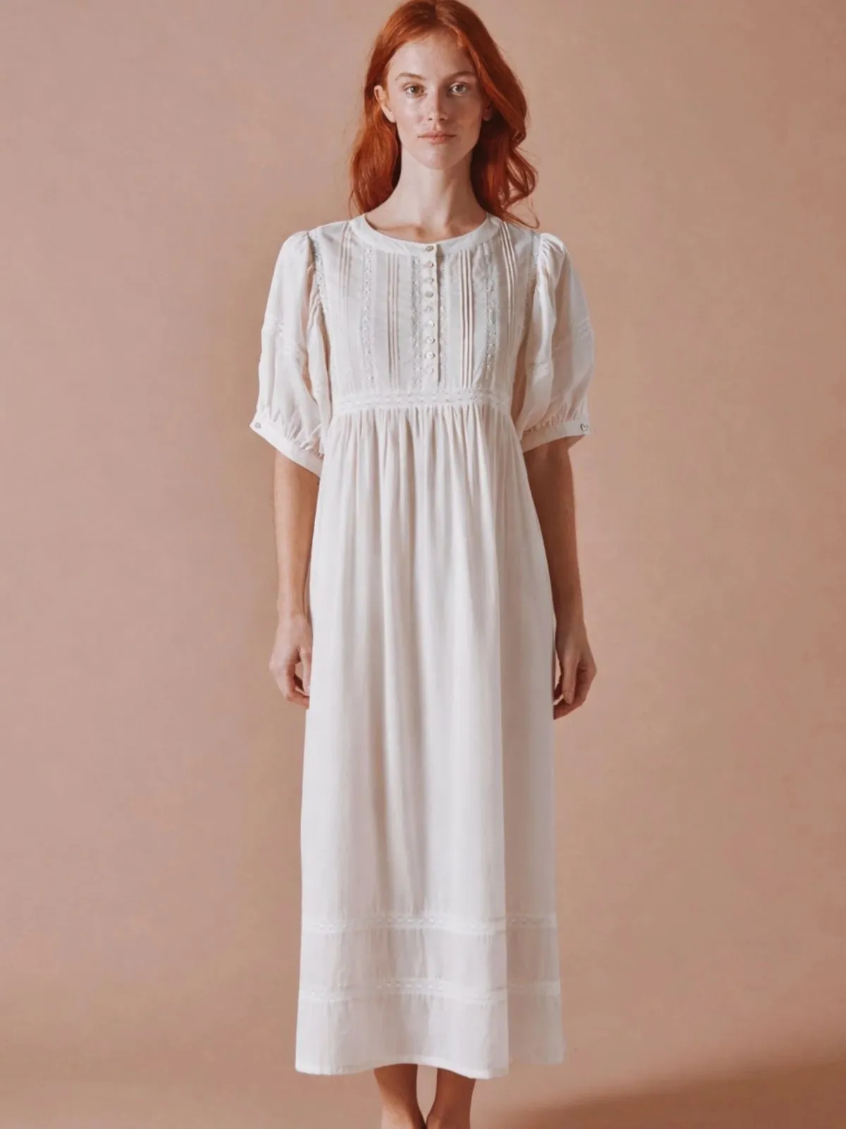 Daniela Voile Long Dress - Cream sold by iris