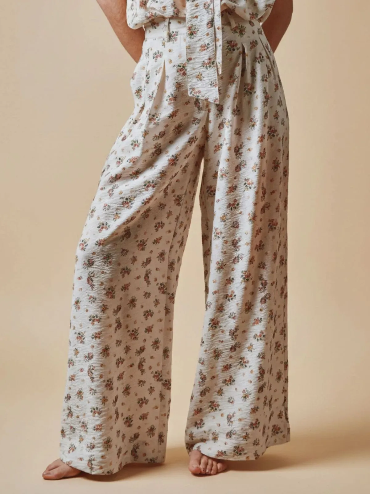 Daniel Floral Trousers - Ecru sold by iris product image thumbnail 2