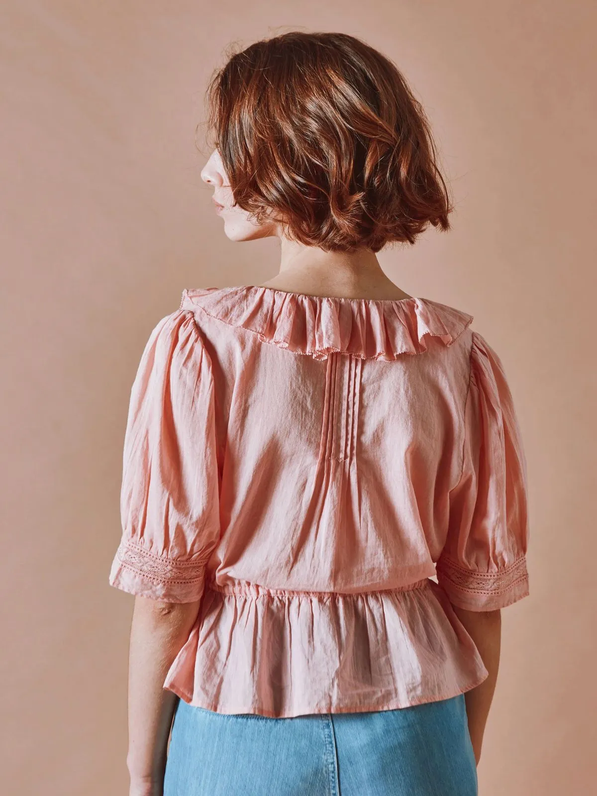 Damoiseau Ruffle blouse - Rose sold by iris product image thumbnail 4
