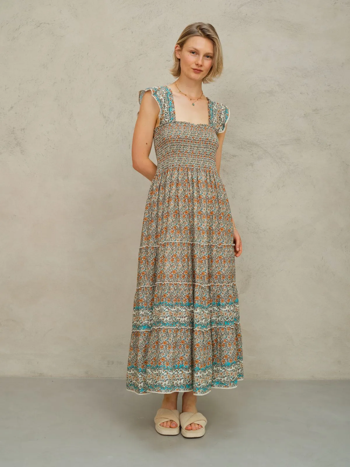 Jaci Print Sundress - Aqua sold by iris product image thumbnail 2