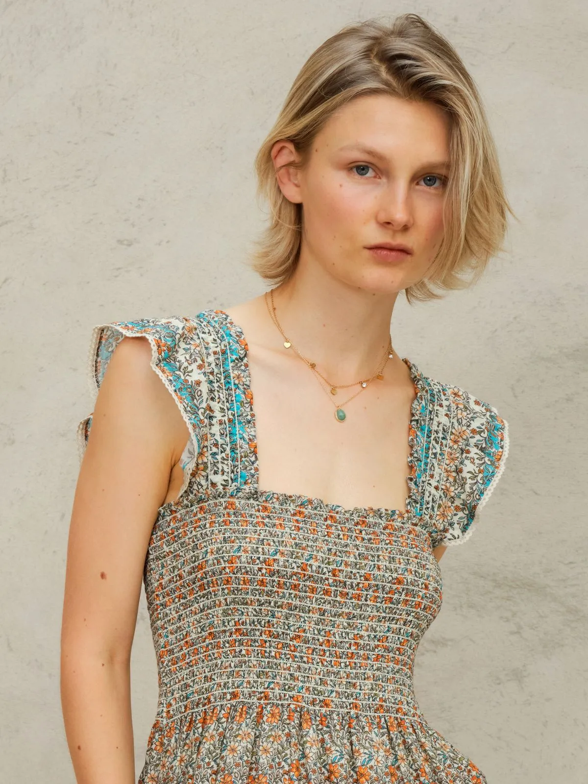 Jaci Print Sundress - Aqua sold by iris product image thumbnail 3