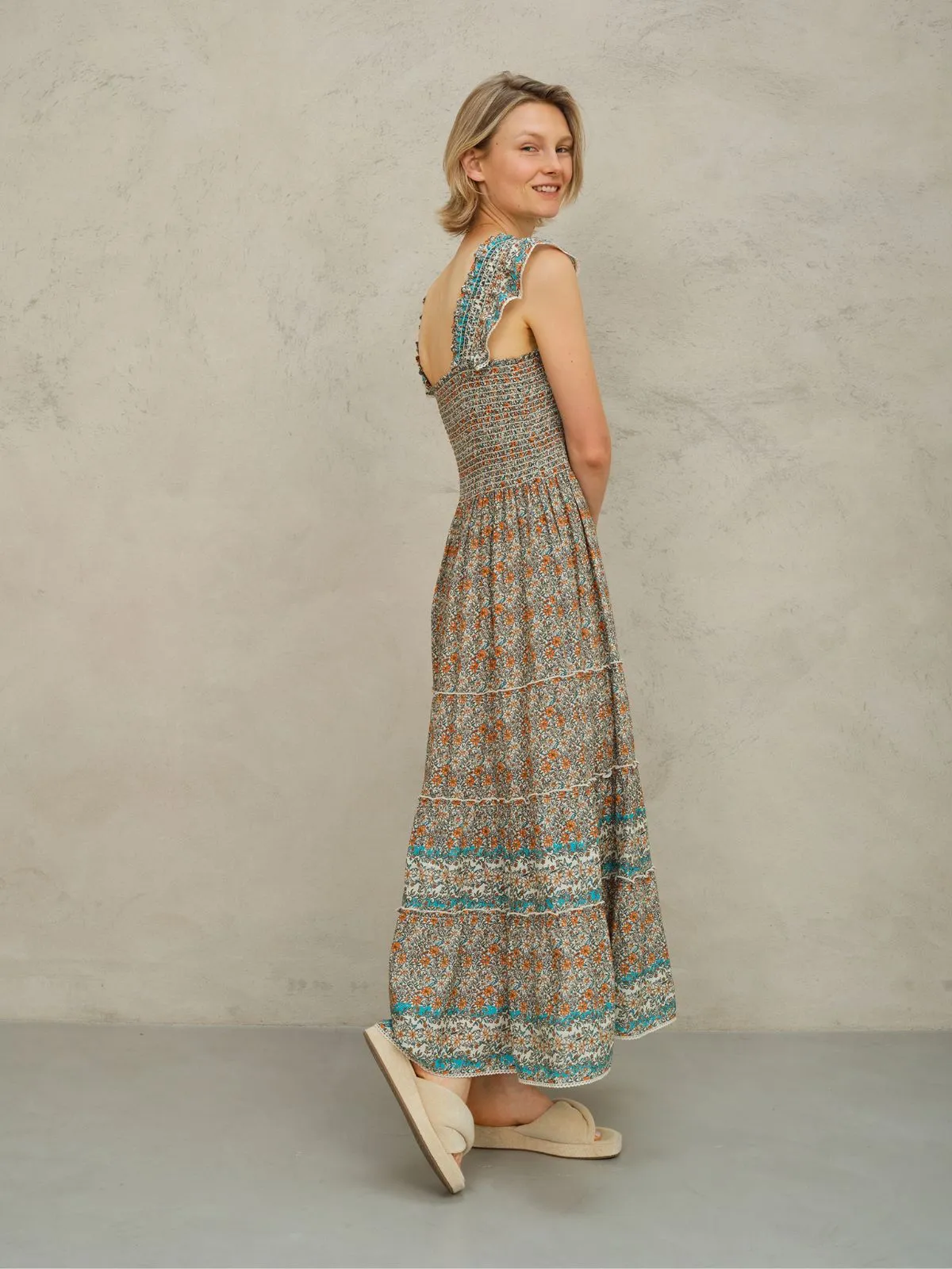 Jaci Print Sundress - Aqua sold by iris product image thumbnail 5