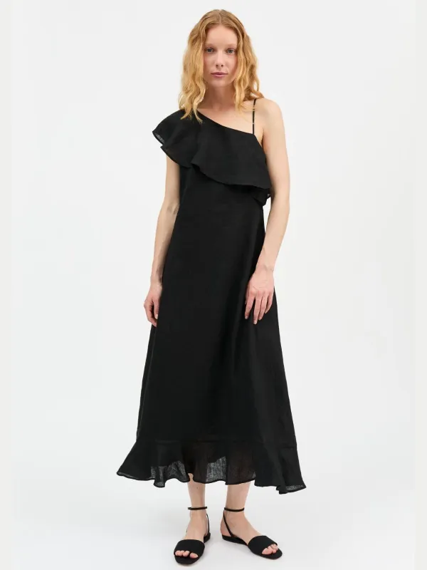 Fiore Off Shoulder Dress - Black made by Skall Studio