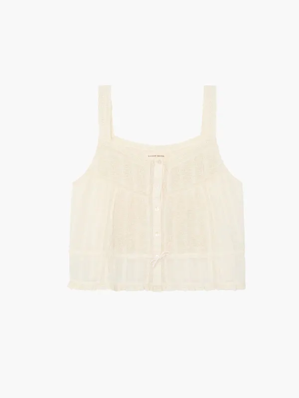 Constanza Lace Cami - Ecru made by Maison Hotel
