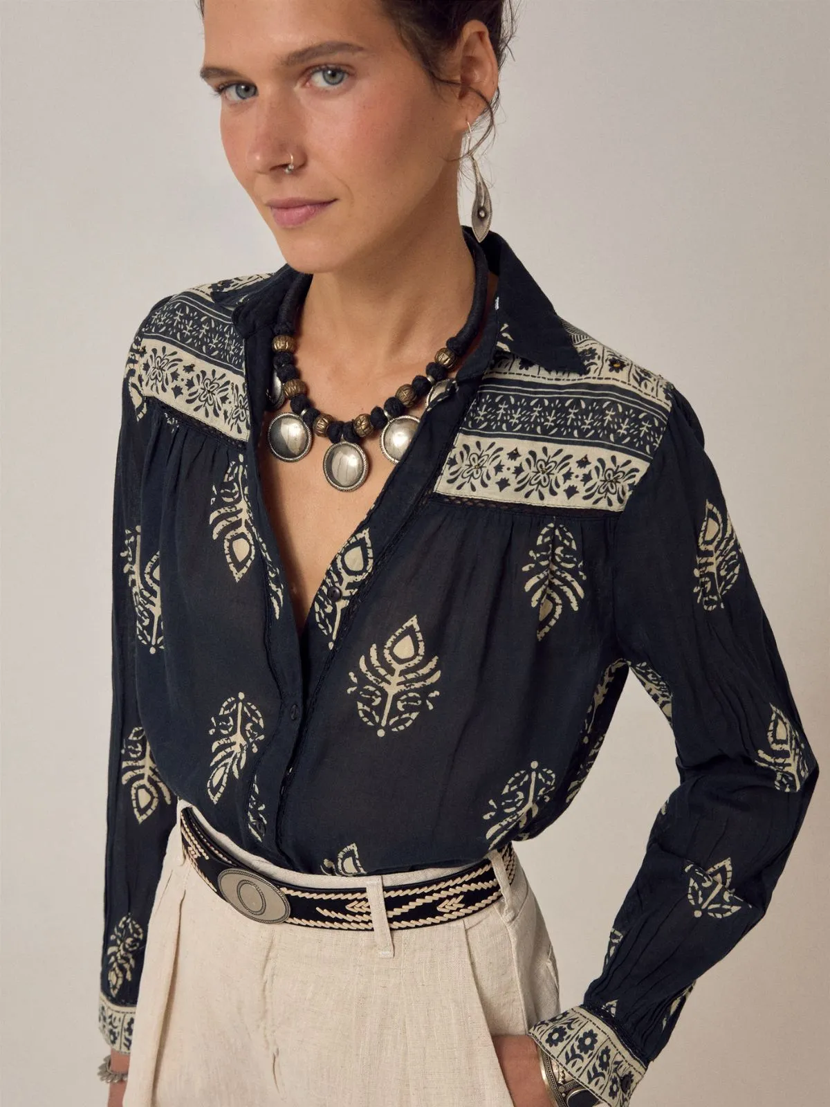 Rani Leaves Top - Black sold by iris product image thumbnail 4