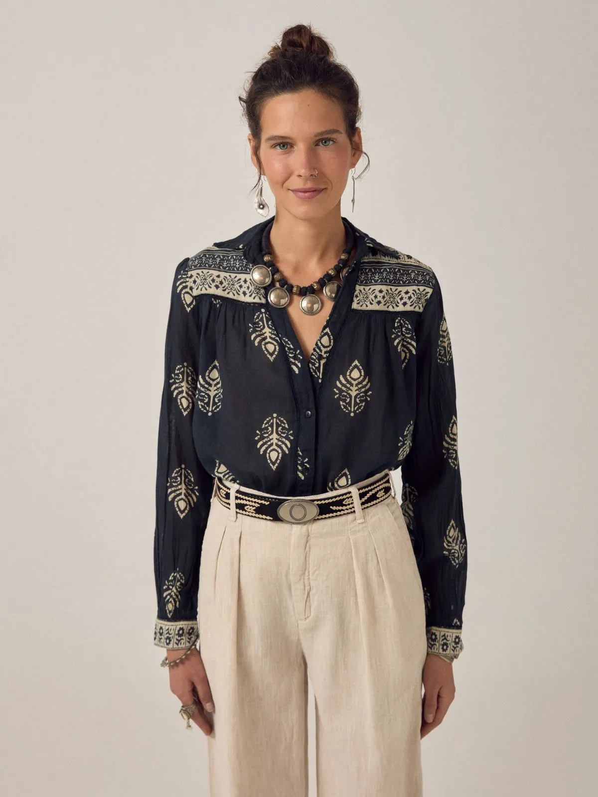 Rani Leaves Top - Black sold by iris product image thumbnail 3