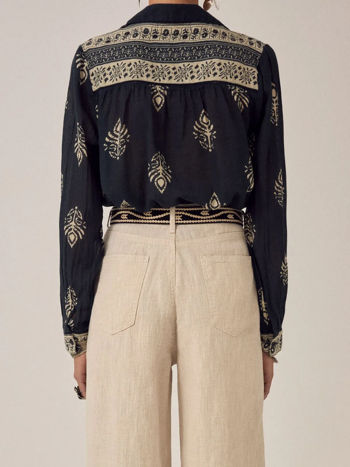 Rani Leaves Top - Black sold by iris product image thumbnail 5