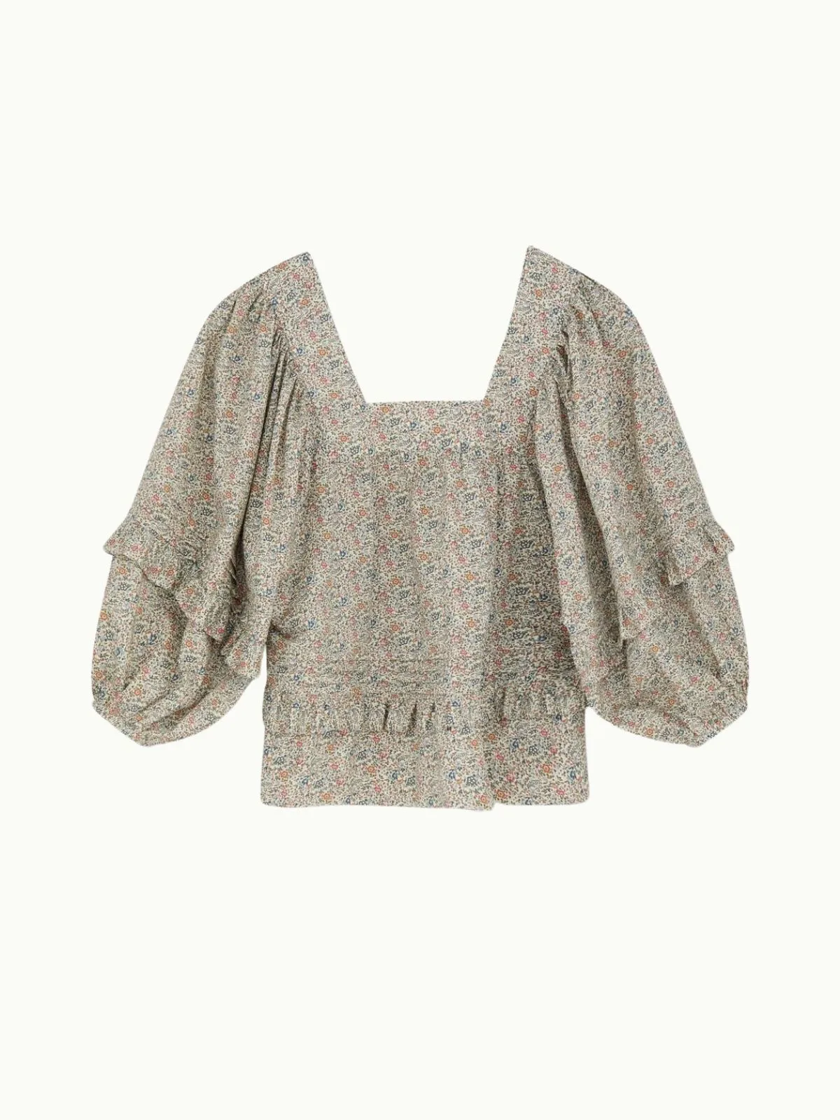 Hope Balloon Sleeve Blouse - Flower Print sold by iris product image thumbnail 2