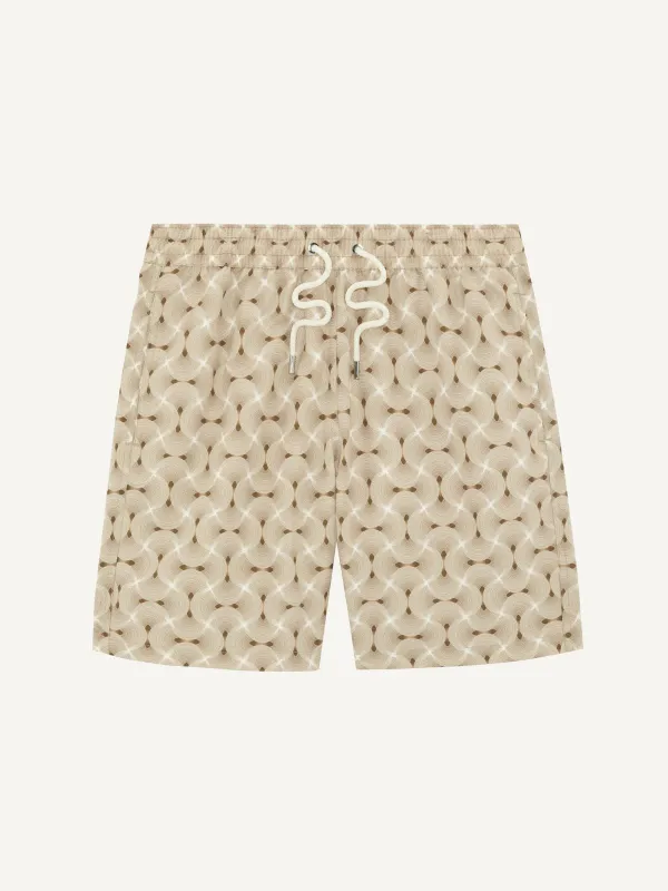 Santos Swim Print Shorts - Brown made by iris