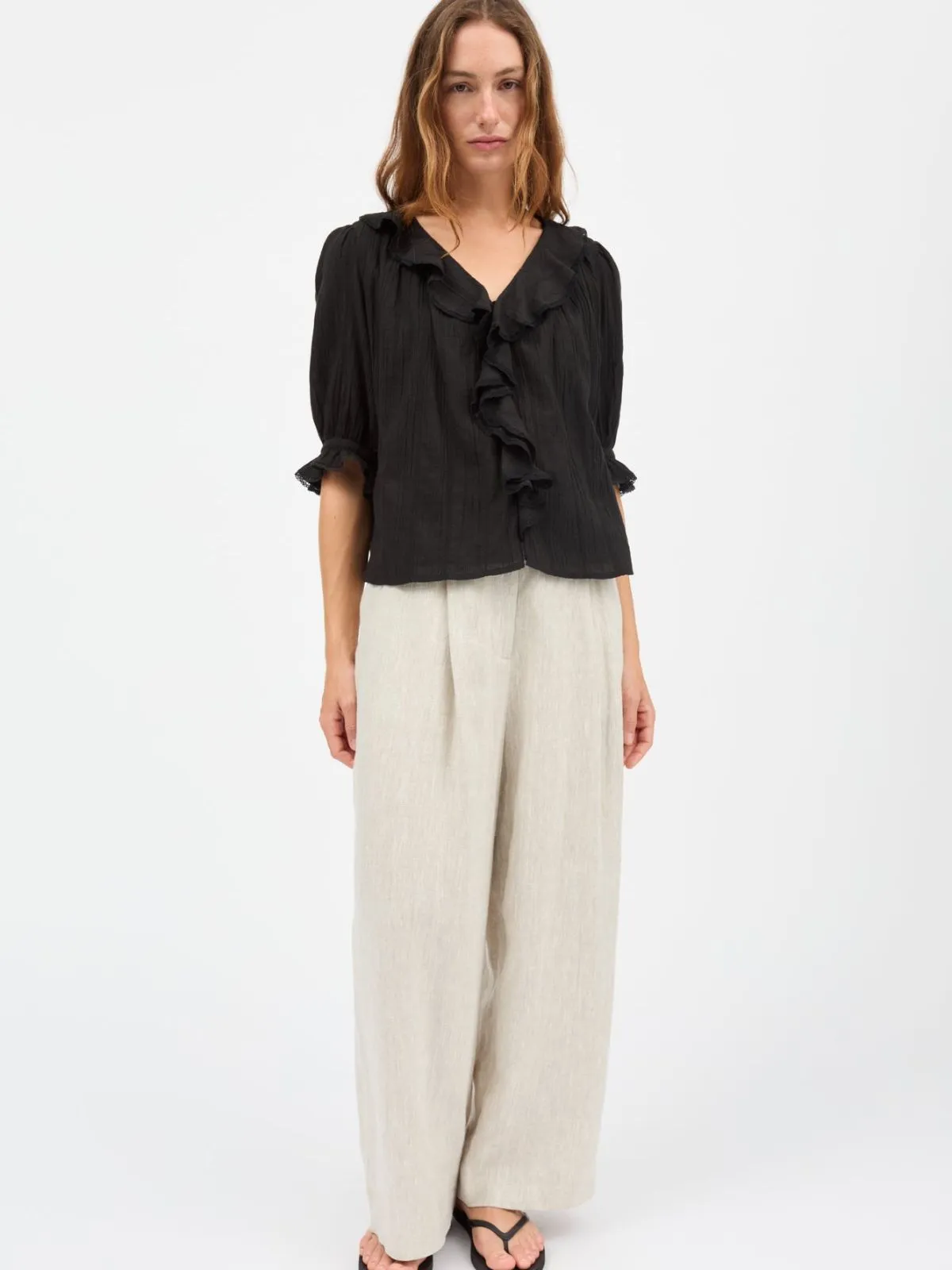 Clea Ruffle Blouse - Black sold by iris product image thumbnail 4