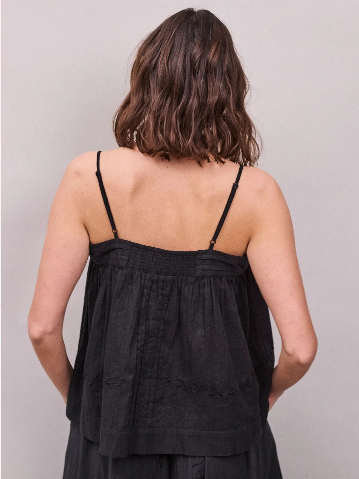 Arta Cotton Dobby Stripe Camisole- Black sold by iris product image thumbnail 2