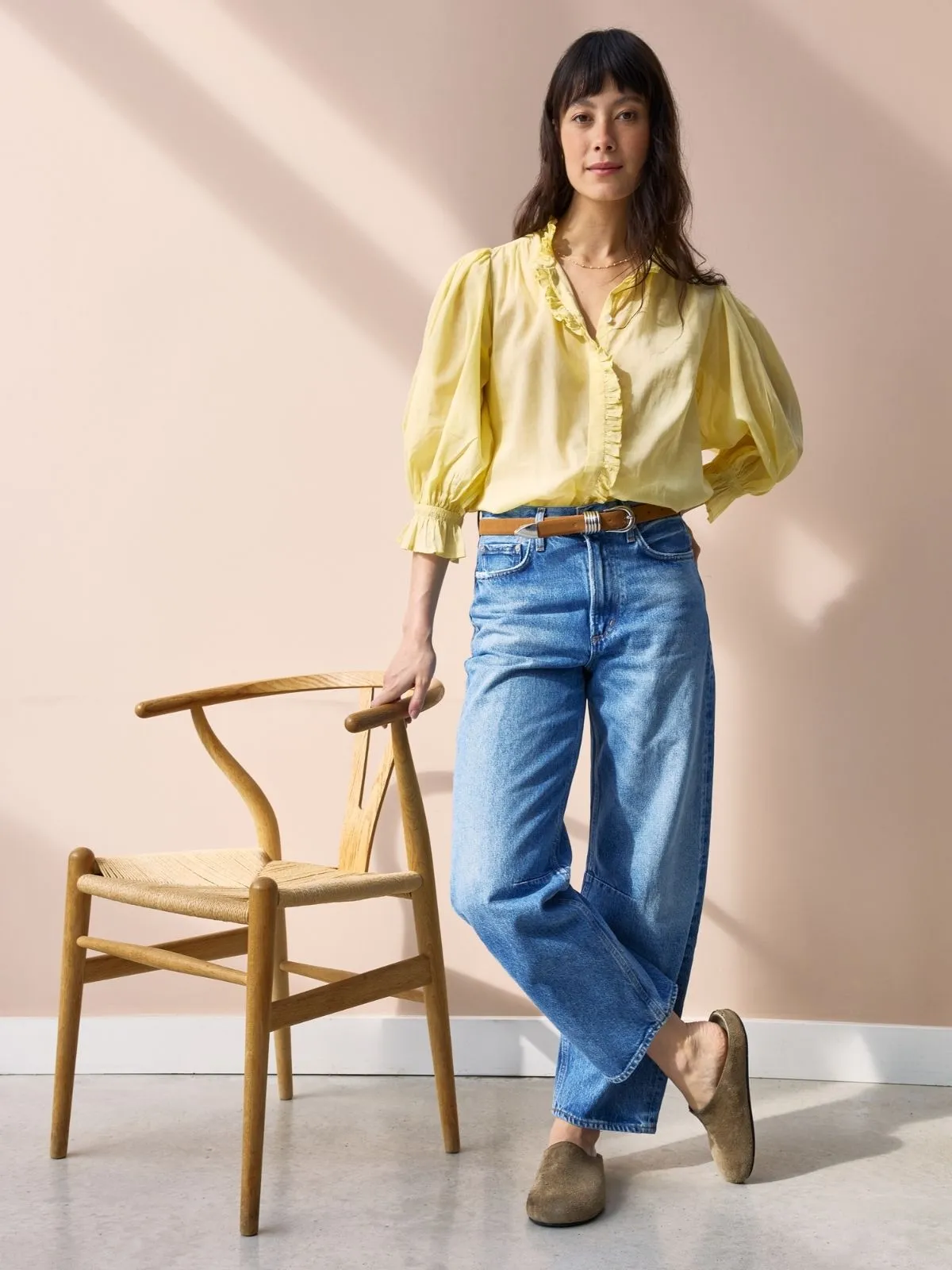 Frankie Voile Ruffle Blouse - Mellow Yellow sold by iris product image thumbnail 4