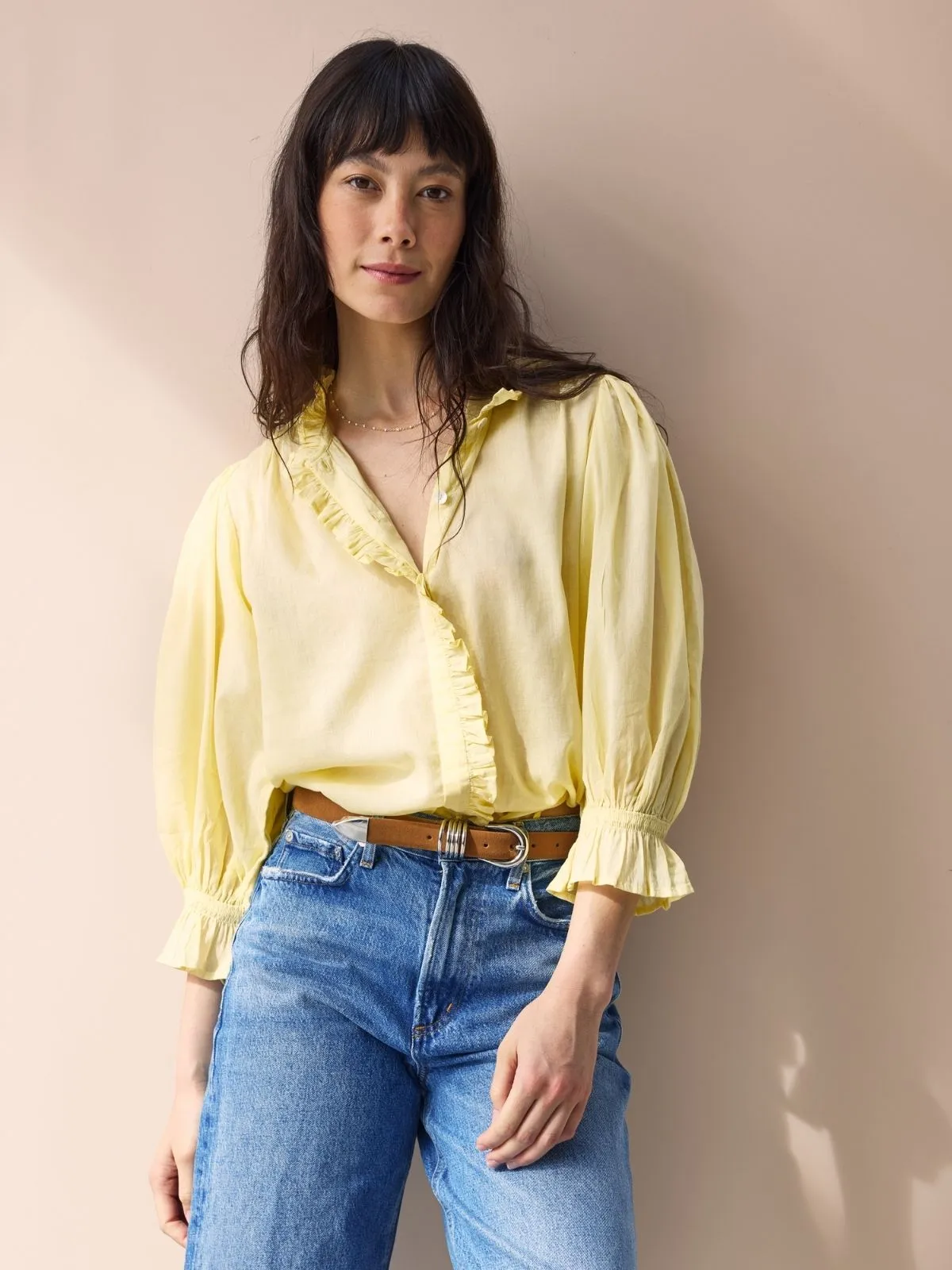 Frankie Voile Ruffle Blouse - Mellow Yellow sold by iris product image thumbnail 2
