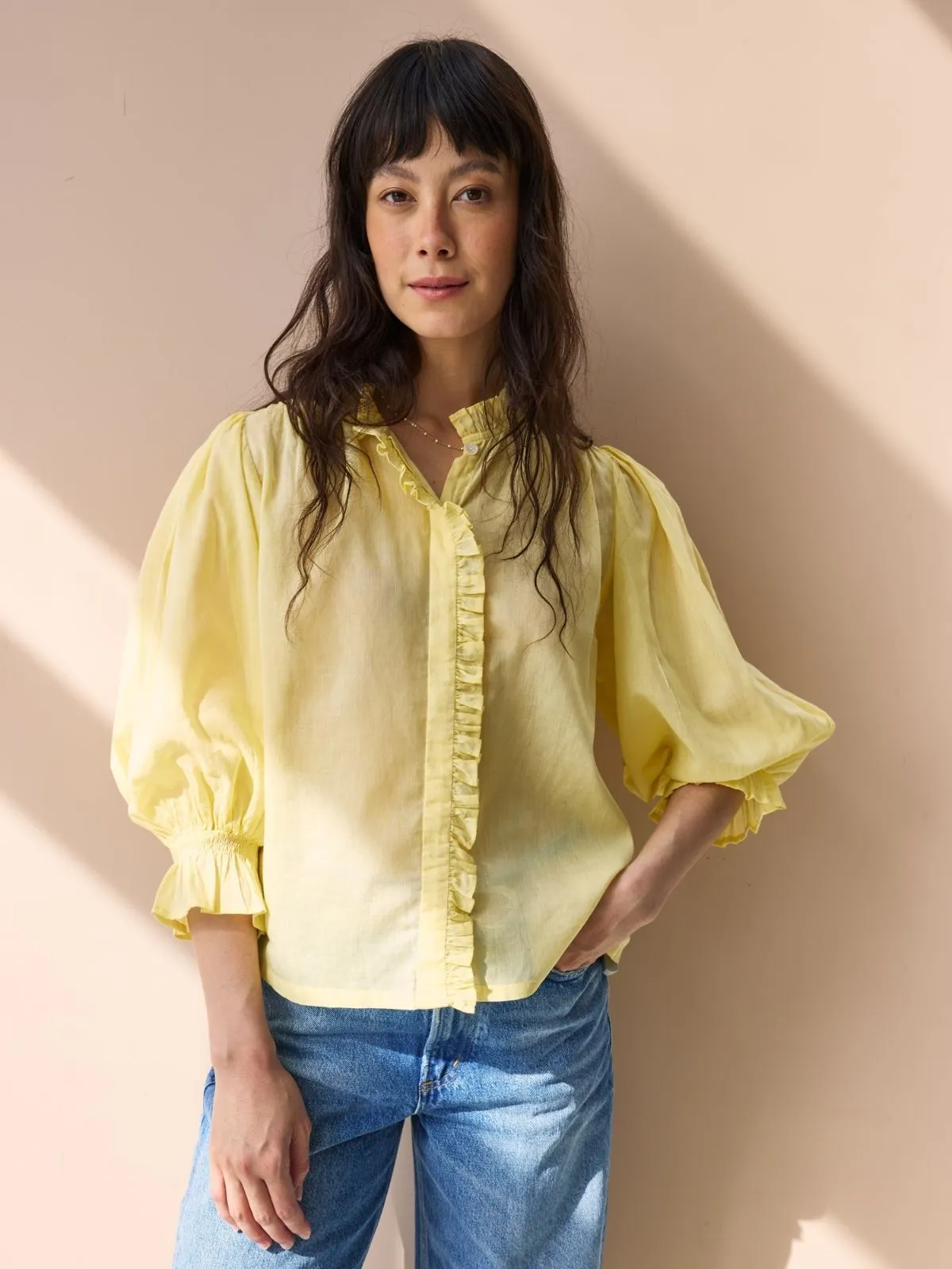 Frankie Voile Ruffle Blouse - Mellow Yellow sold by iris product image thumbnail 5