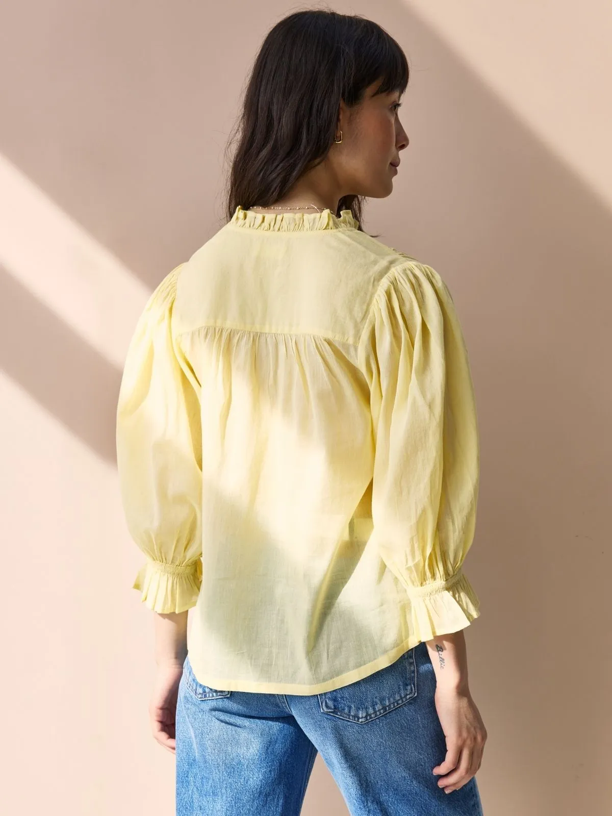 Frankie Voile Ruffle Blouse - Mellow Yellow sold by iris product image thumbnail 3