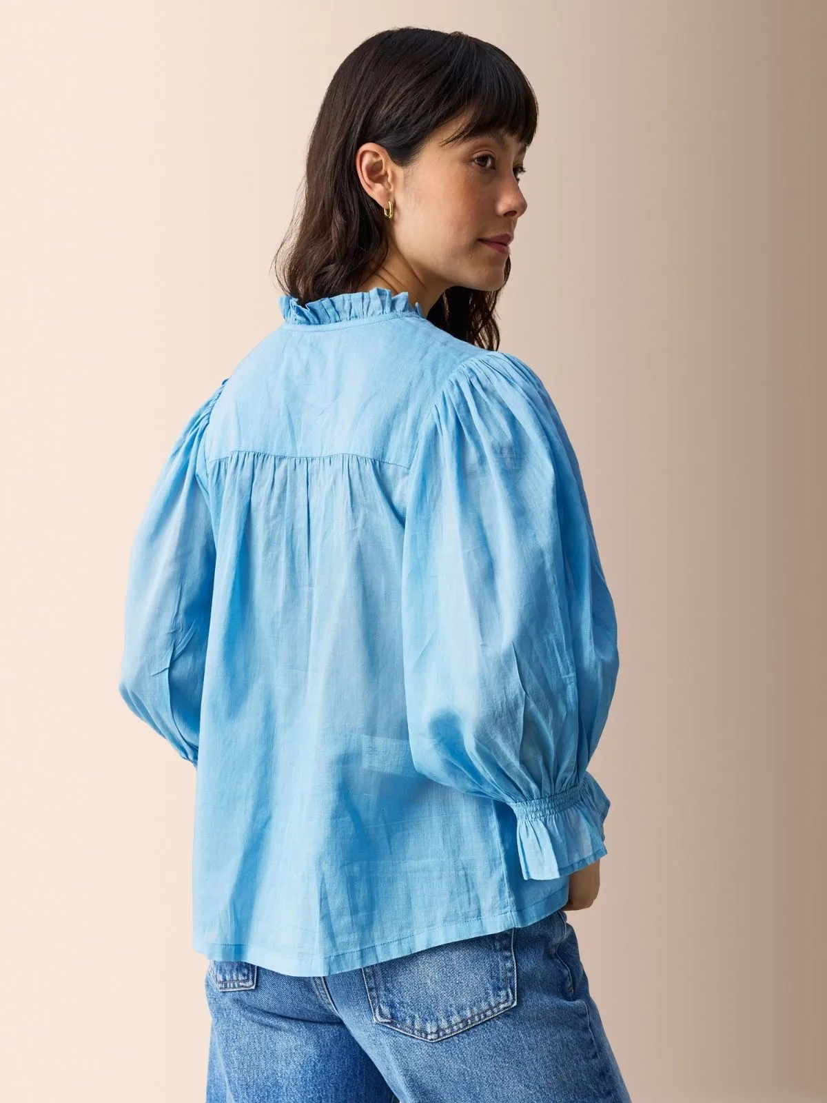 Frankie Voile Ruffle Blouse - Light Blue sold by iris product image thumbnail 2