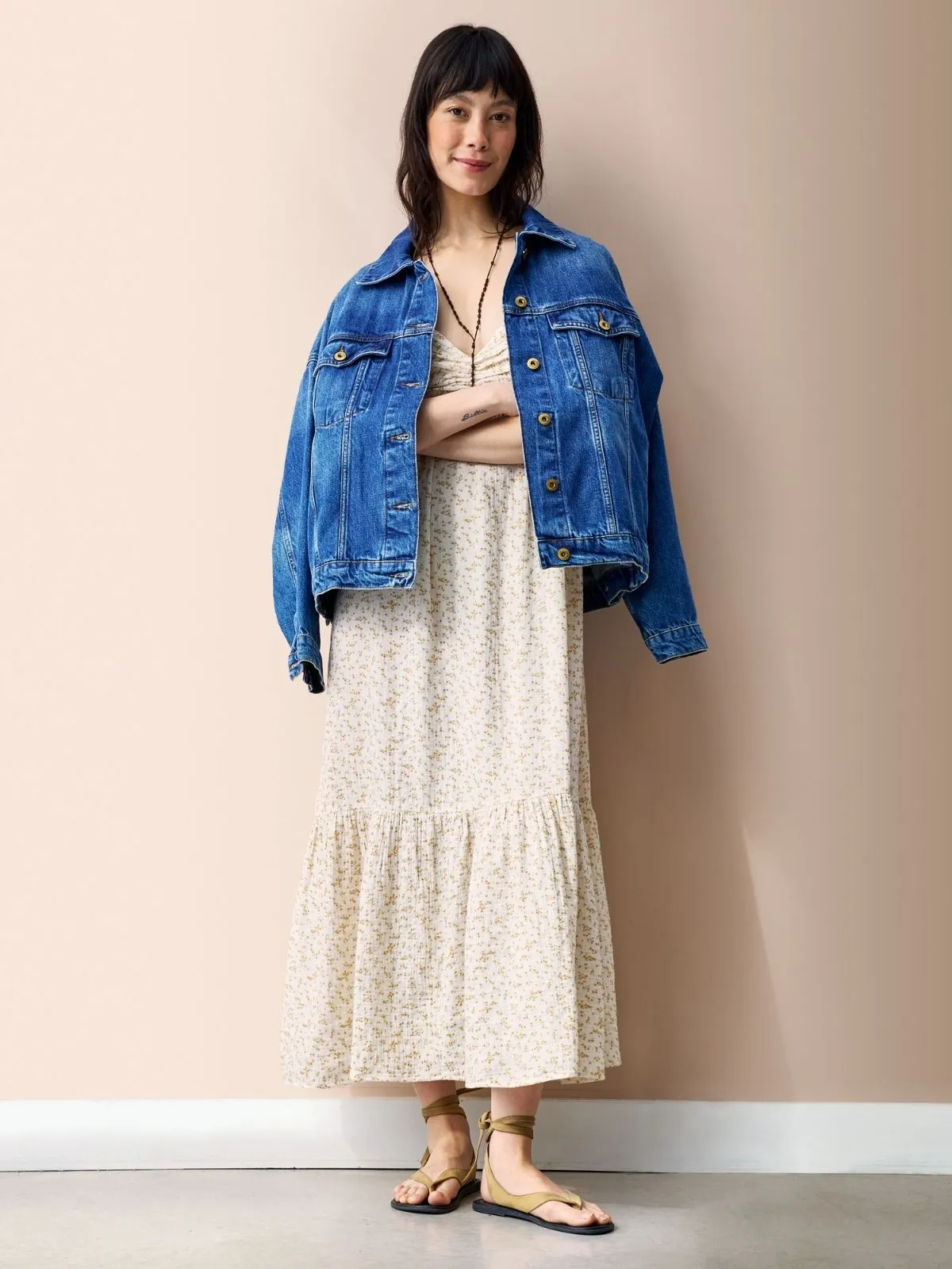 Ivy Double Cotton Gauze Dress - Ditsy Print sold by iris product image thumbnail 5