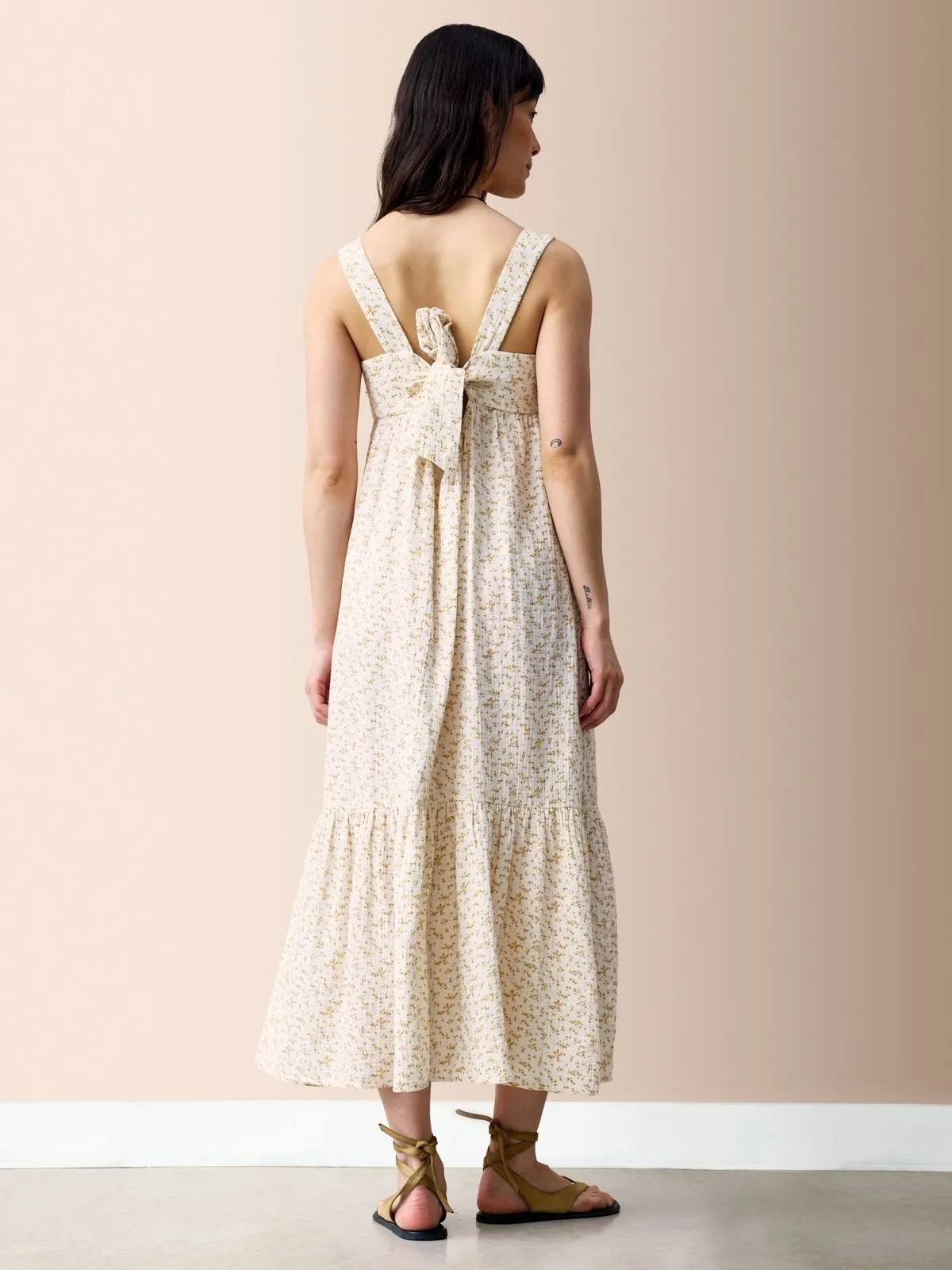 Ivy Double Cotton Gauze Dress - Ditsy Print sold by iris product image thumbnail 4