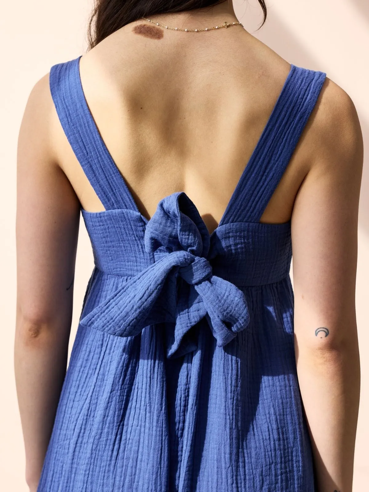 Ivy Double Cotton Gauze Dress - Blue sold by iris product image thumbnail 4