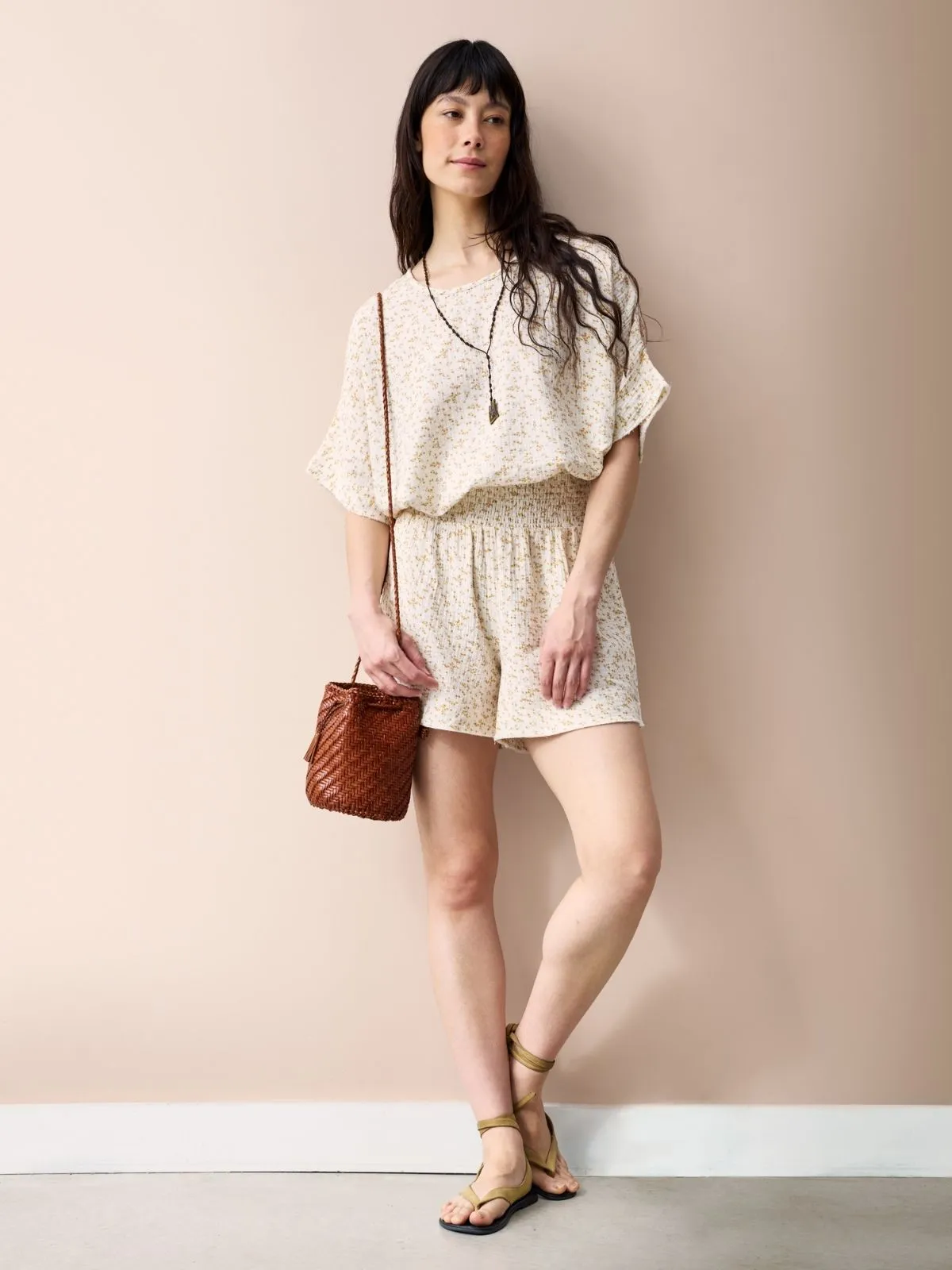 Rosa Double Cotton Gauze Shorts - Ditsy Print sold by iris product image thumbnail 5