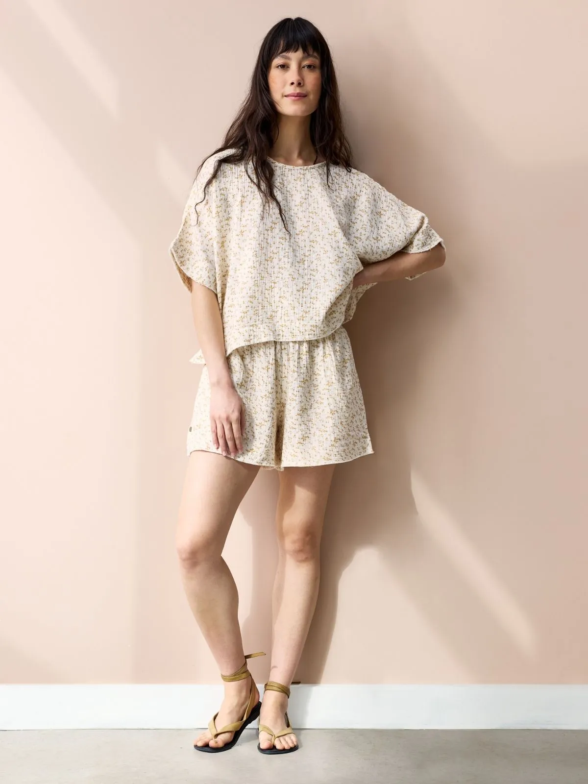 Rosa Double Cotton Gauze Shorts - Ditsy Print sold by iris product image thumbnail 2