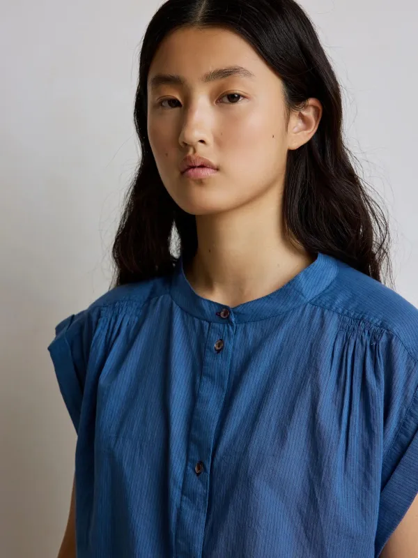 Amandine Pinstripe Shirt - Indigo made by iris
