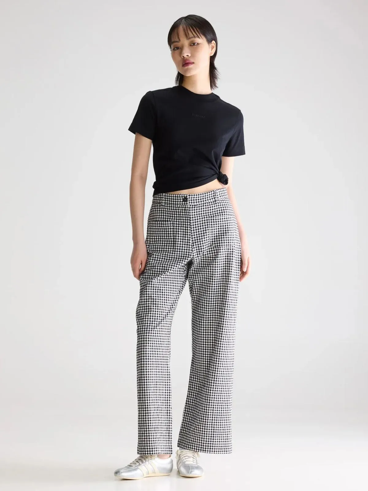 Vivia Check Trousers - Black & White sold by iris
