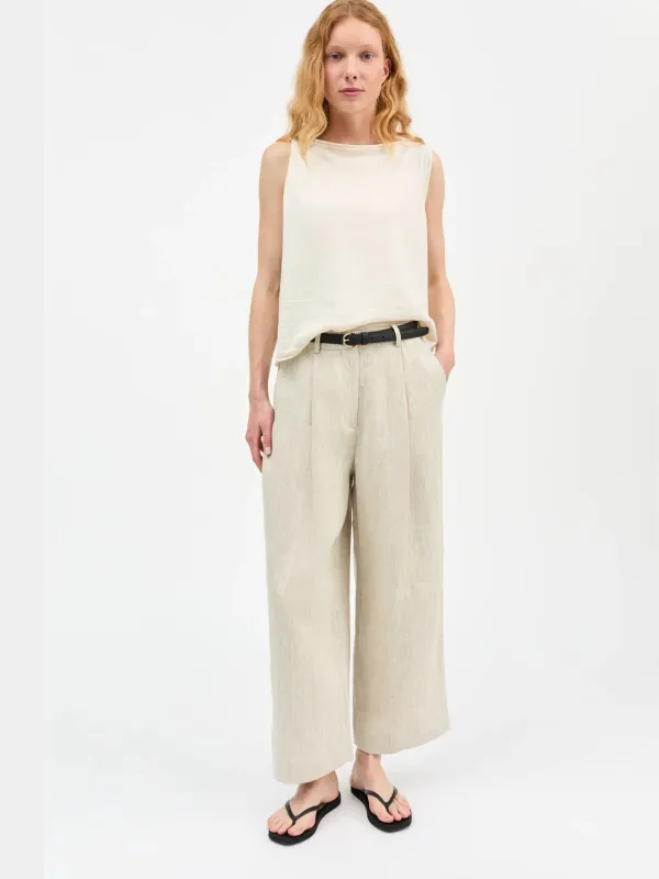 Bob Linen Trousers - Natural made by Skall Studio