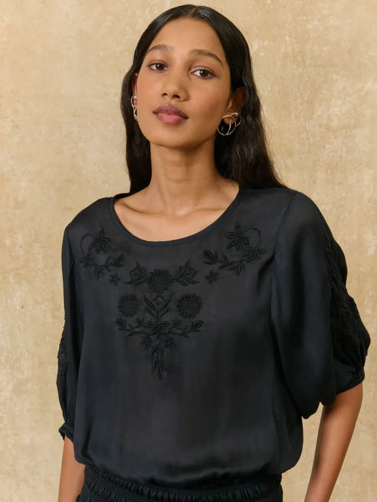 Chayana Embroidered Blouse - Black sold by iris