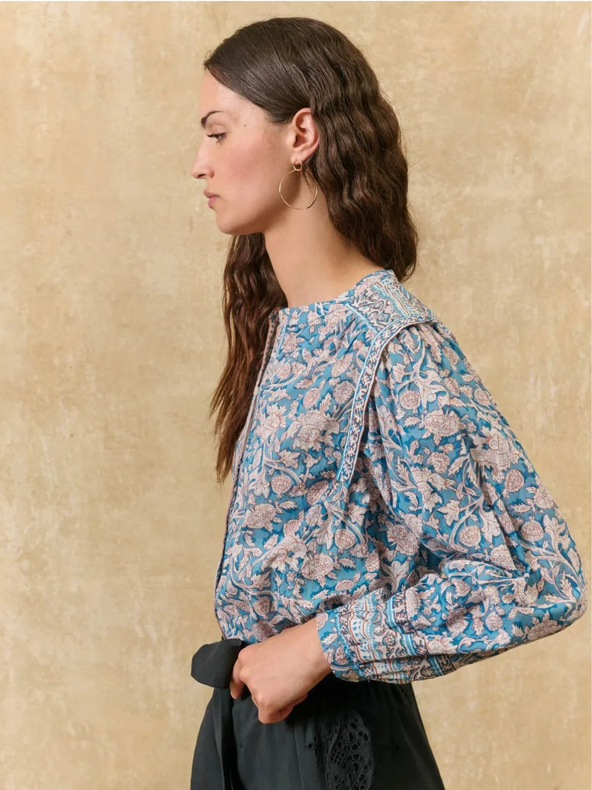 Jane Printed Shirt - Blue sold by iris product image thumbnail 3