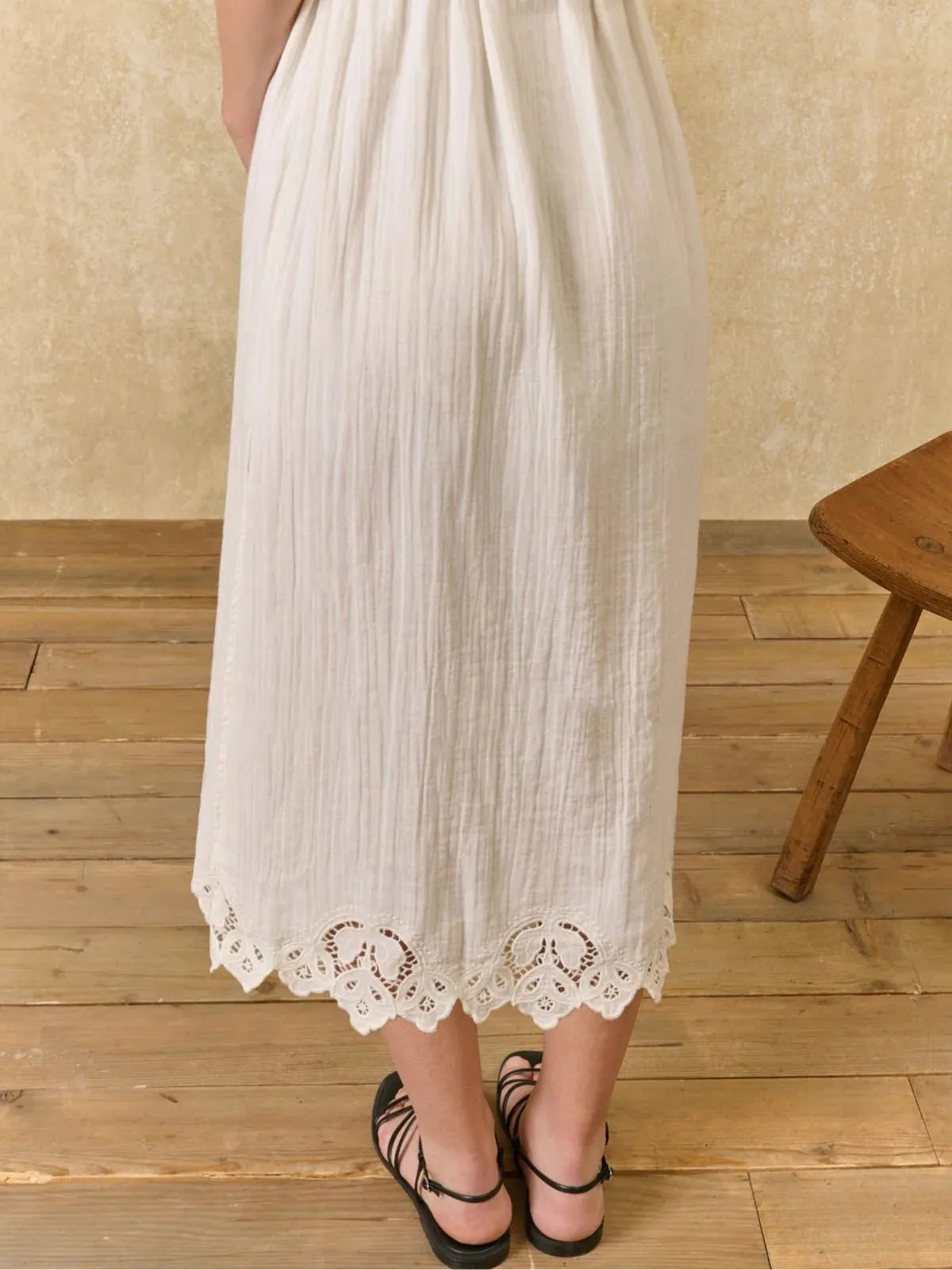 Madera Double Cotton Gauze Dress - Off White sold by iris product image thumbnail 4